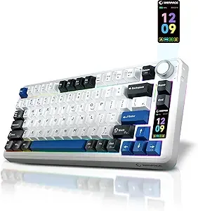 Quell Pro 75% Wireless Mechanical Gaming Keyboard – Hot Swappable Pre-Lubed Switches, Creamy Typing Sound, Smart Screen & Control Knob, RGB Backlit, PBT Key