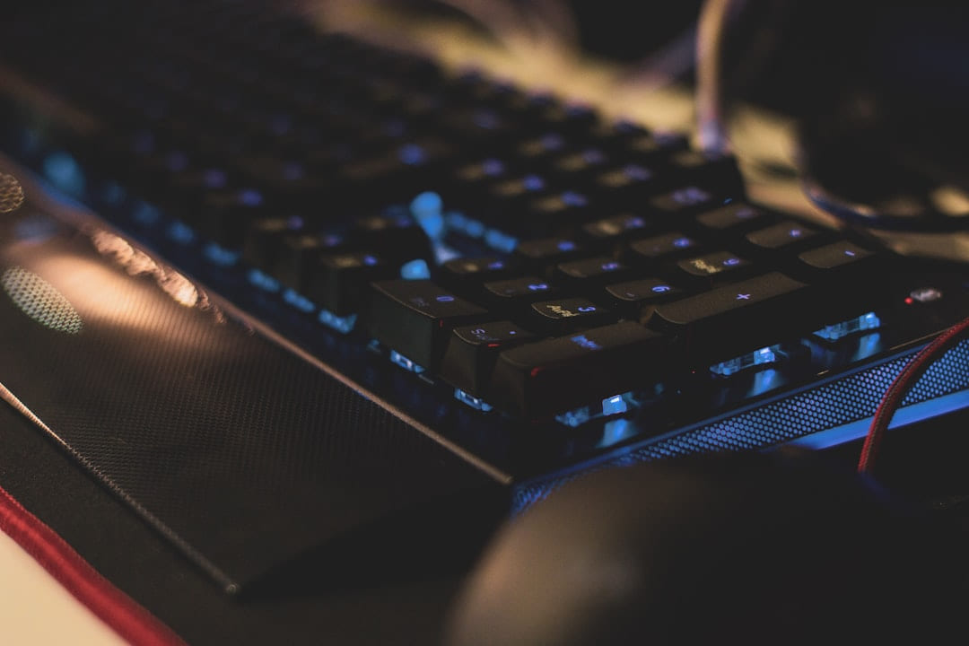 black mechanical keyboard on Frame Rate Vault