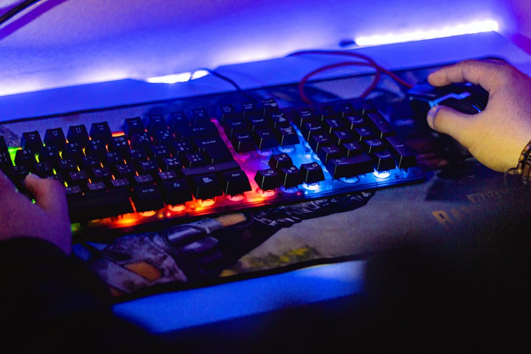a person is typing on a computer keyboard on Frame Rate Vault