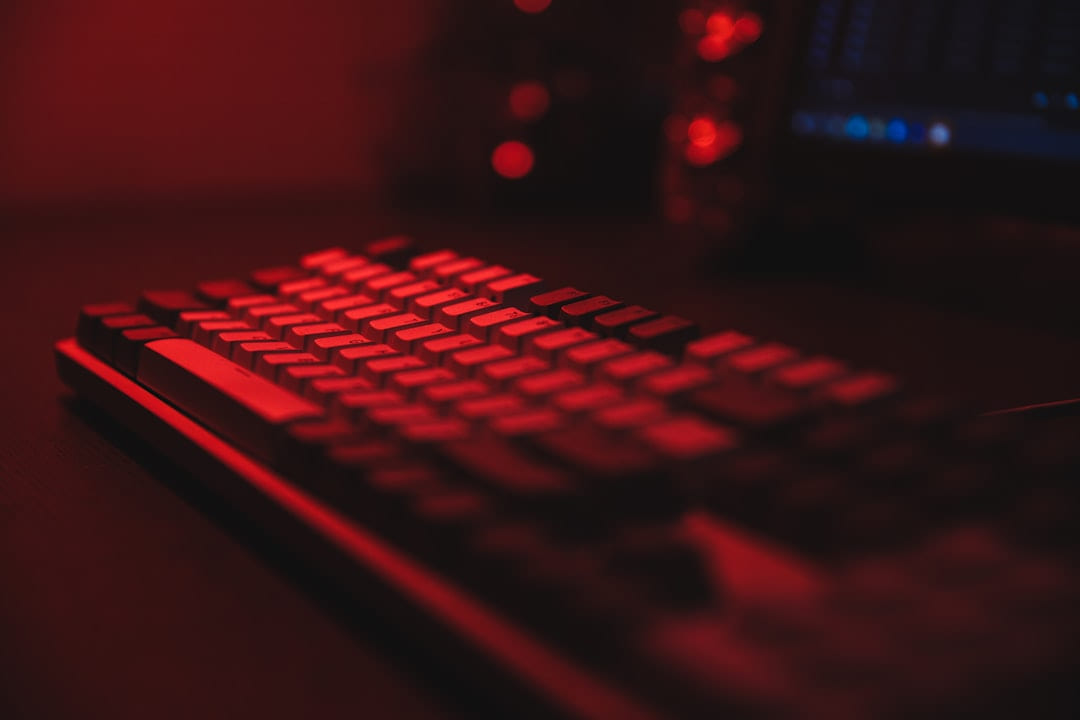 black and red computer keyboard on Frame Rate Vault