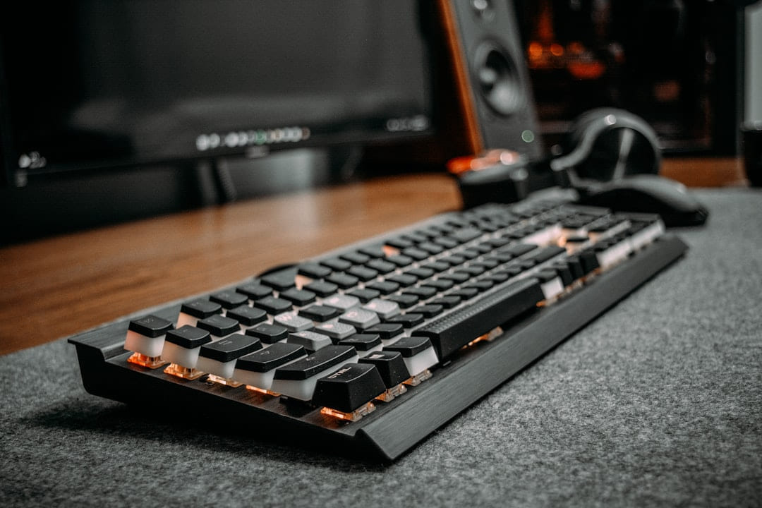 a keyboard on a desk on Frame Rate Vault