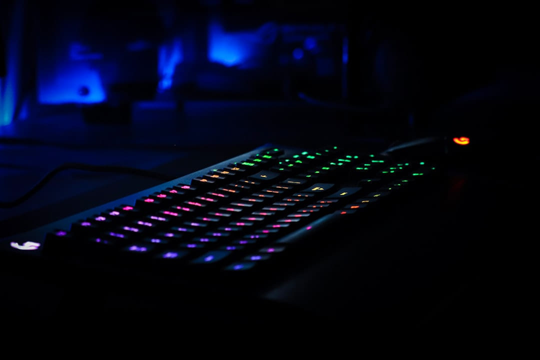 black gaming keyboard close-up photography on Frame Rate Vault