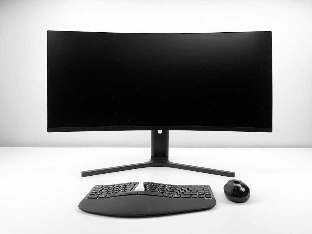 a computer monitor and keyboard on Frame Rate Vault