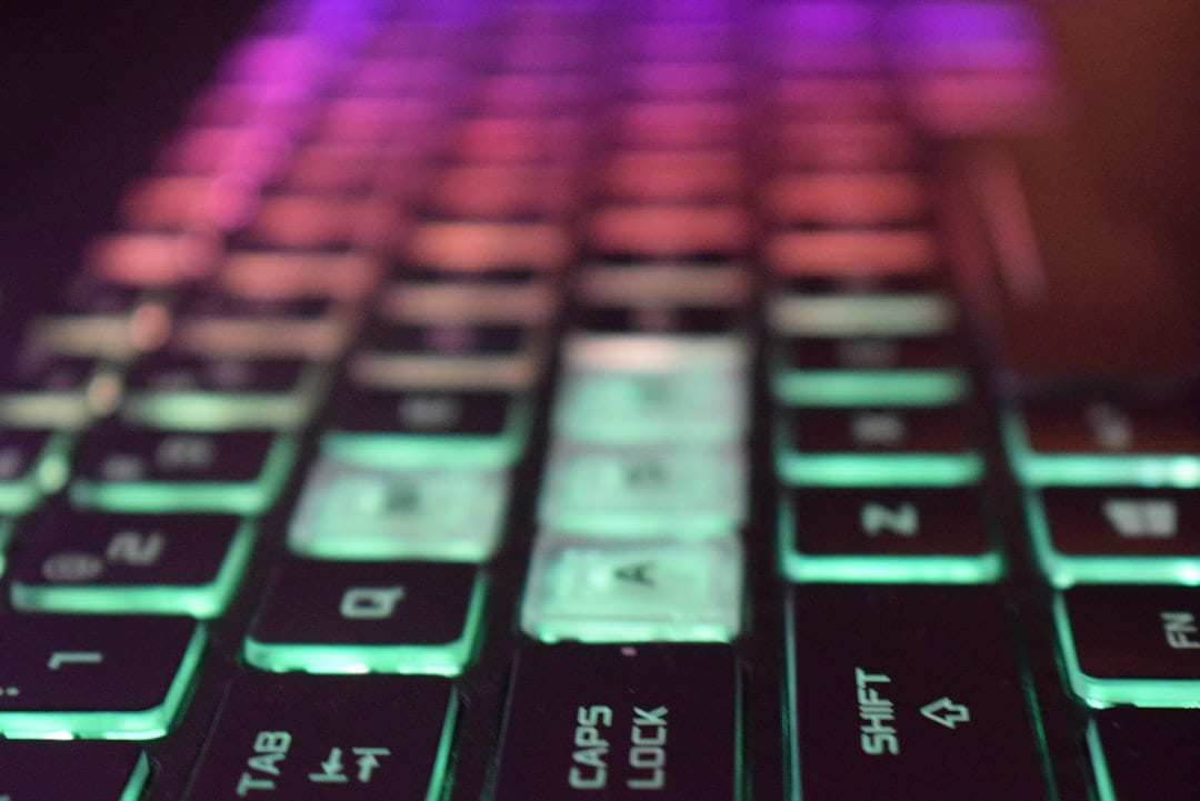 black and red computer keyboard on Frame Rate Vault